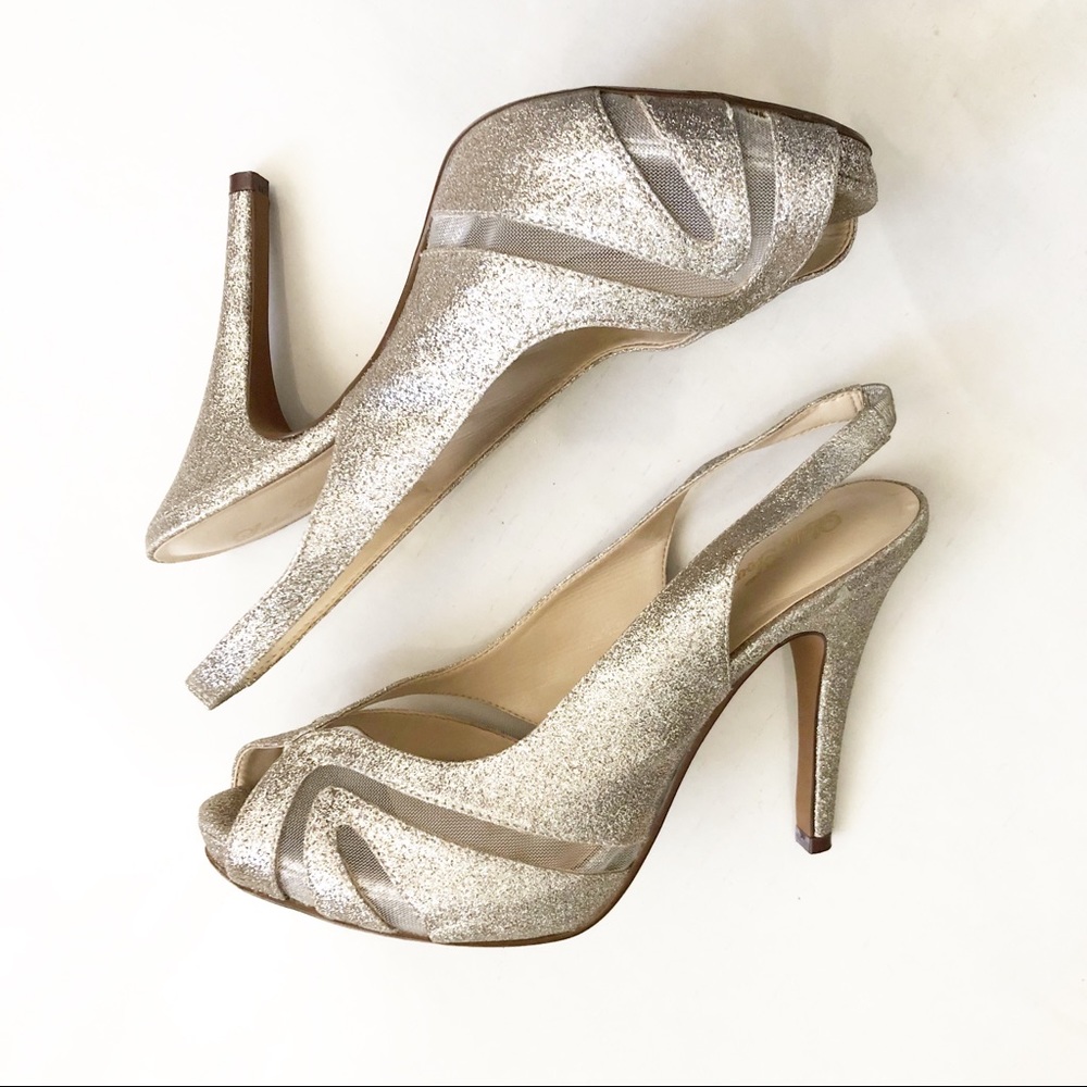 Lulu Townsend glitter peep toe heels - Picture 2 of 8